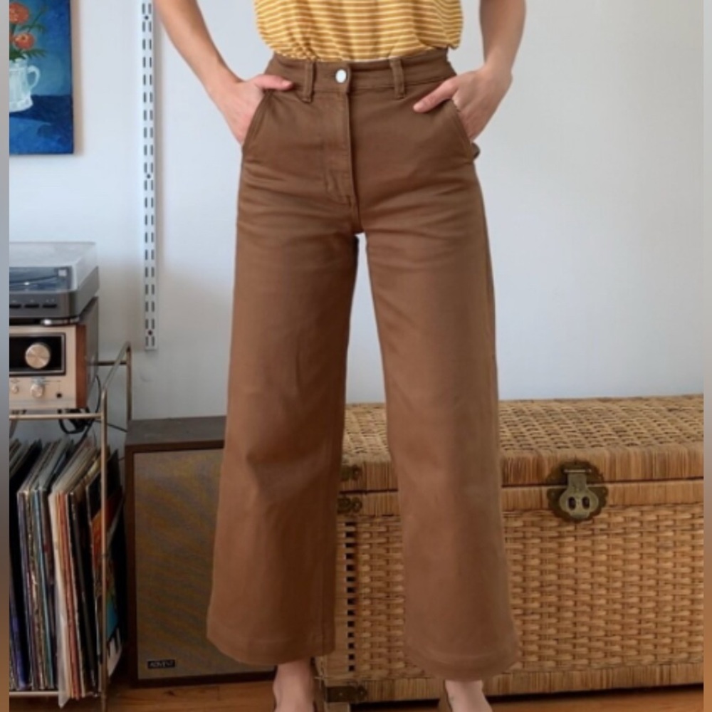 Everlane wide leg tan pants